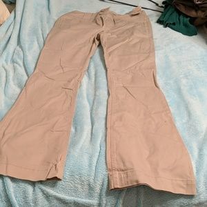 Khaki flare pants